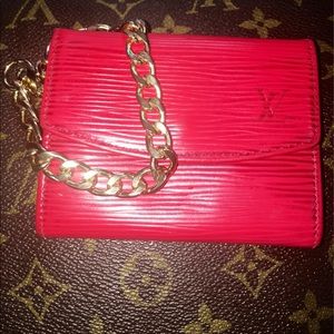 Auth Louis Vuitton Epi Coin/Card Purse
